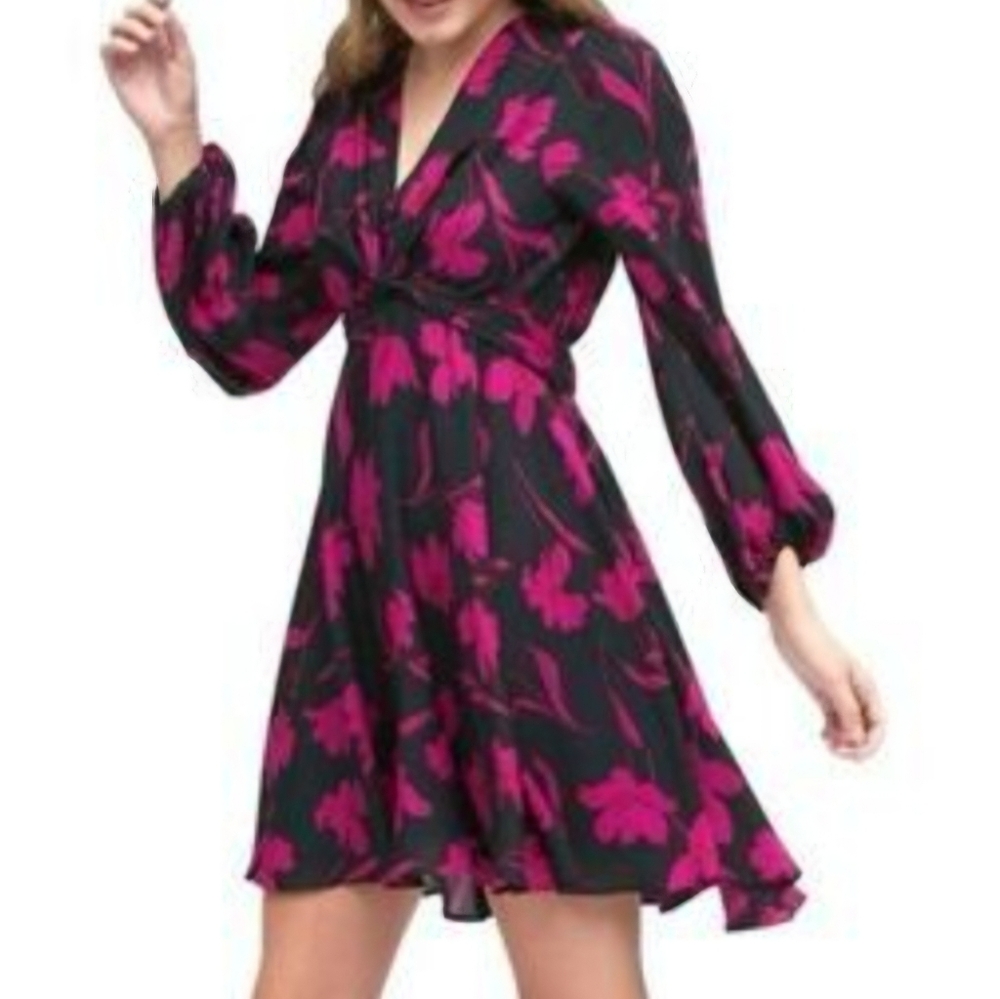 ❤️BANANA REPUBLIC FLORAL DRESS (BLACK & PINK)